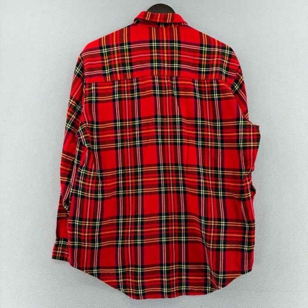 VTG Pine Grove Red Plaid Lumberjack Button Up Flannel Shirt Mens L Quilt Lined - Picture 3 of 9